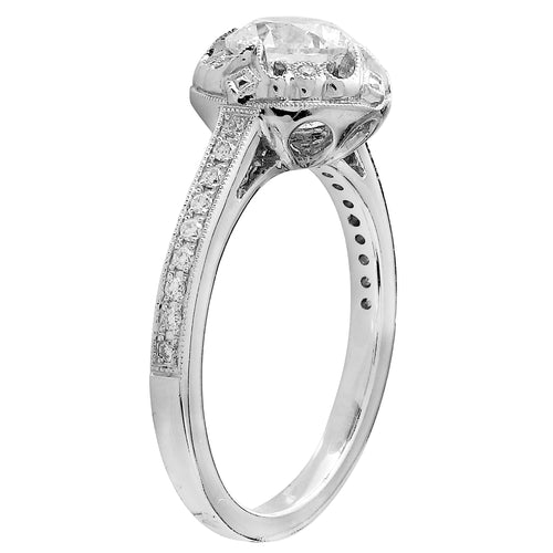 Vintage Inspired Diamond Engagement Semi-Mount Ring
