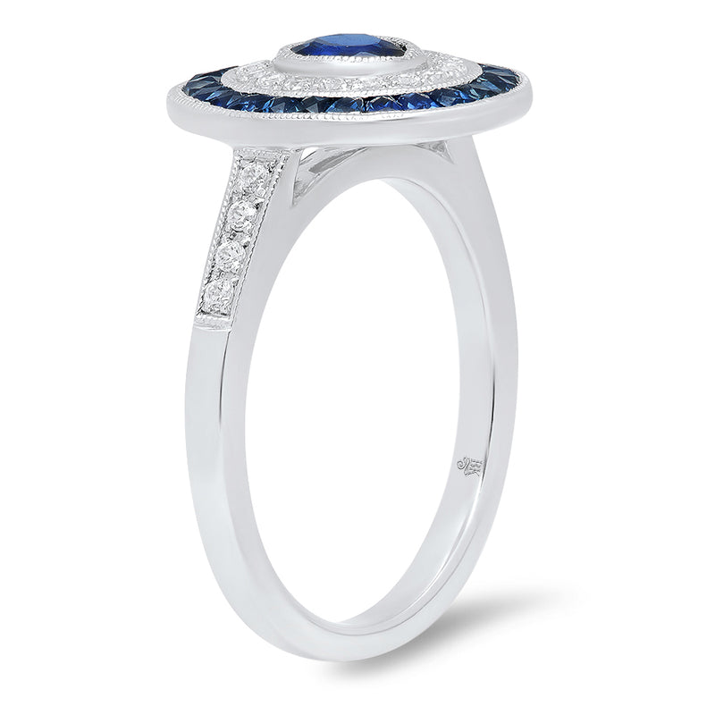 Sapphire & Diamond Semi-Mount Ring