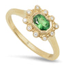 Emerald Cut Tsavorite & Diamond Mount Ring