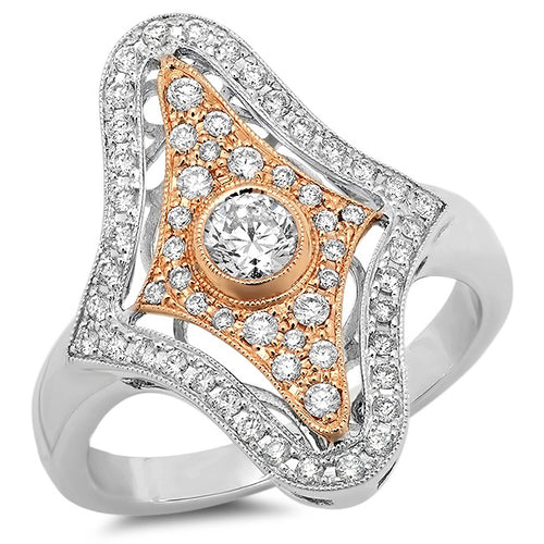 Art Deco Inspired Diamond Semi-Mount Ring