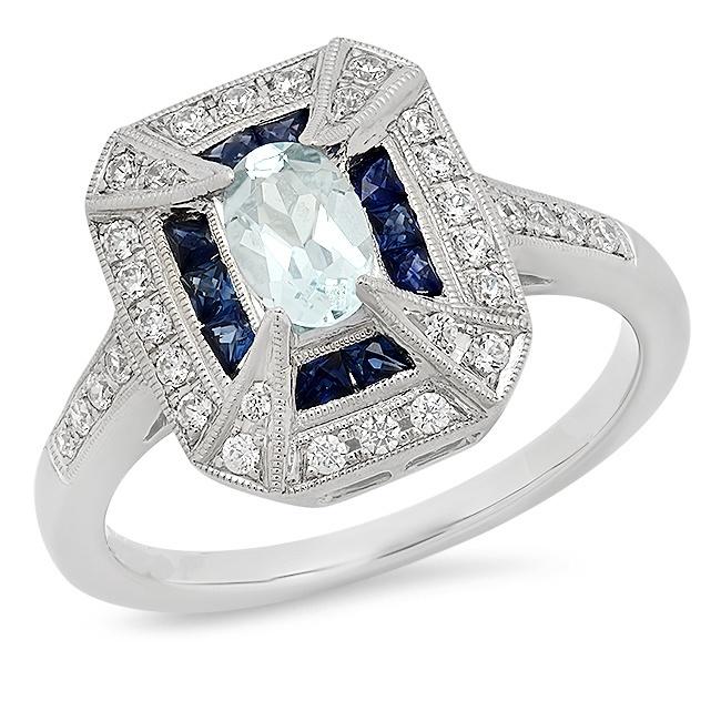 Diamond & Sapphire Semi-Mount Ring