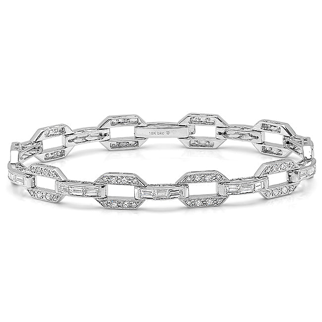 3.51 Ct Diamond Chain Link Tennis Bracelet