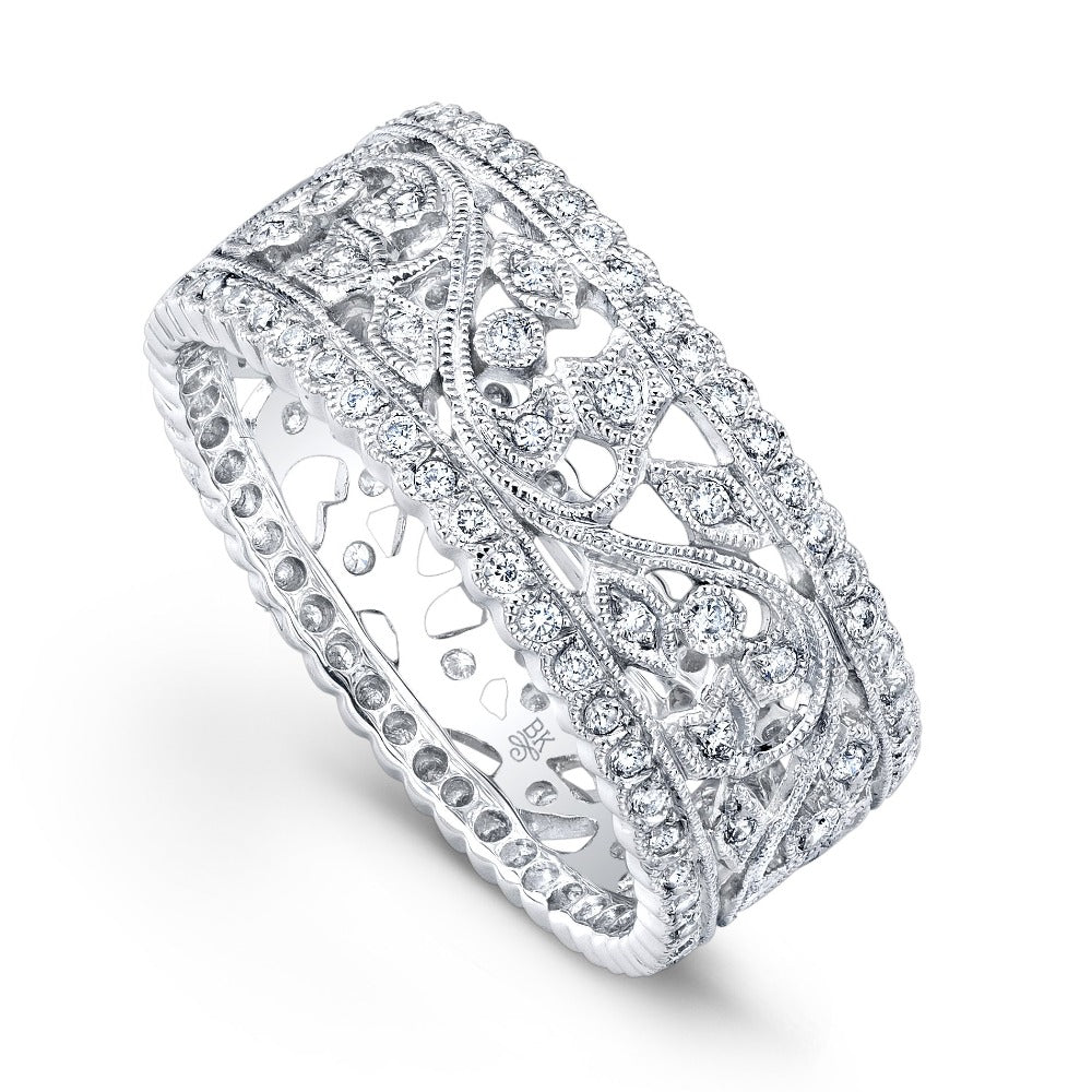 Diamond Vine Wide Eternity Band with Scalloped Edges | Beverley K