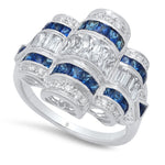 Diamond Baguettes and French Cut Sapphire Mount