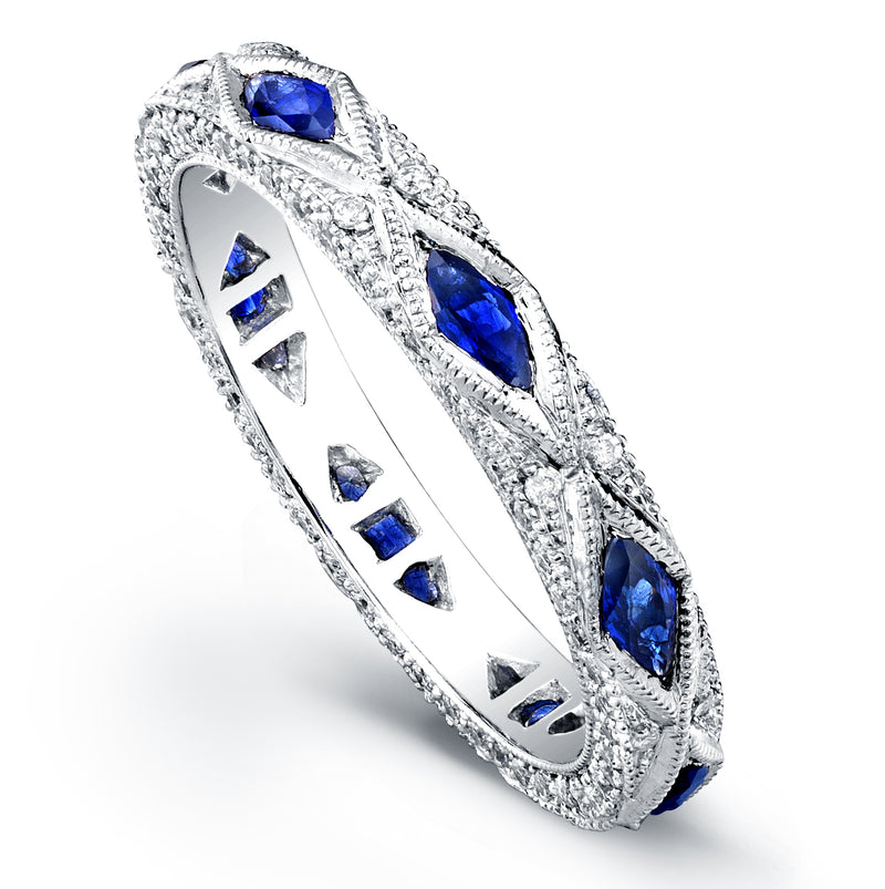 Marquise Cut Sapphire and Diamond Band
