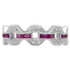 French Cut Ruby and Diamond Links Band