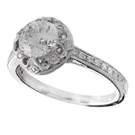 Vintage Inspired Diamond Engagement Semi-Mount Ring