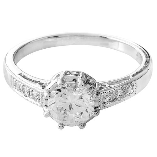 Vintage Inspired Diamond Engagement Semi-Mount Ring