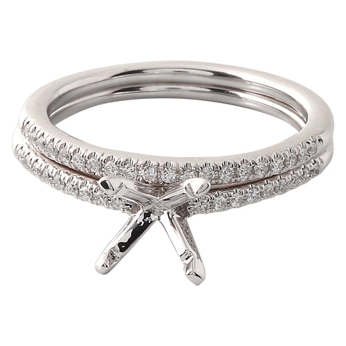 Diamond Semi-Mount and White Gold Band Set