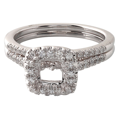 Diamond Halo Semi Mount Engagement Set