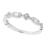 Baguette and Round Cut Diamond Clover Band 60 Percent Around
