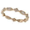 Baguette and Round Cut Diamond Clover Band Yellow Gold Eternity Around
