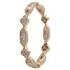 Baguette and Round Cut Diamond Clover Band Yellow Gold Eternity Around