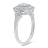 Vintage Inspired Diamond Asscher Cut Semi-Mount Ring