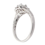 Diamond Halo Engagement Oval Semi-Mount Ring