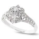 Diamond Halo Engagement Oval Semi-Mount Ring