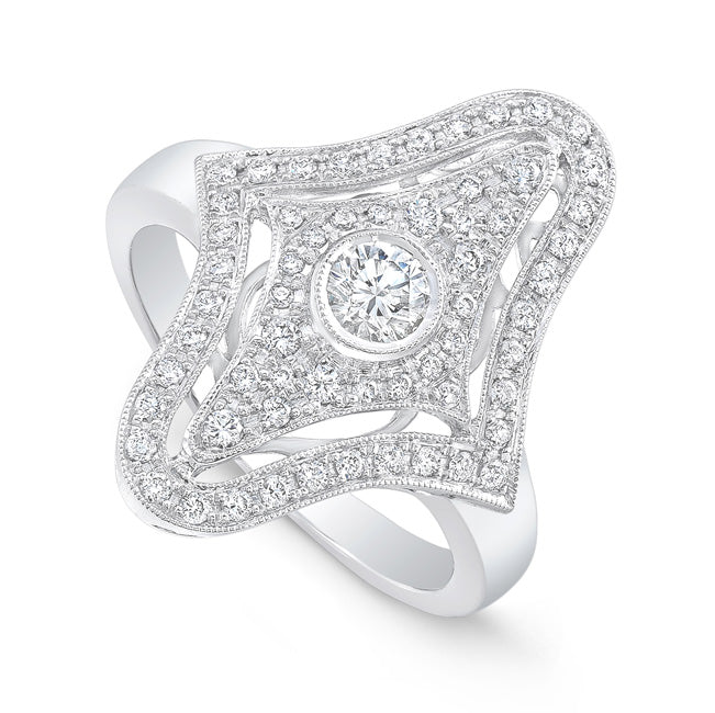 Art Deco Inspired Diamond Semi-Mount Ring