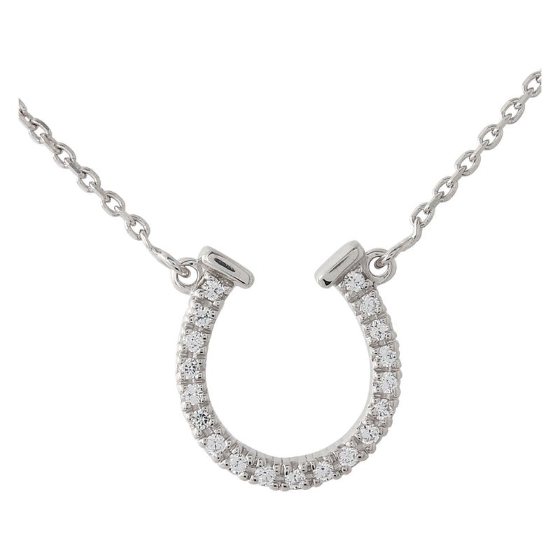 BK Signature Horseshoe Collection White Gold Necklace with White Diamonds