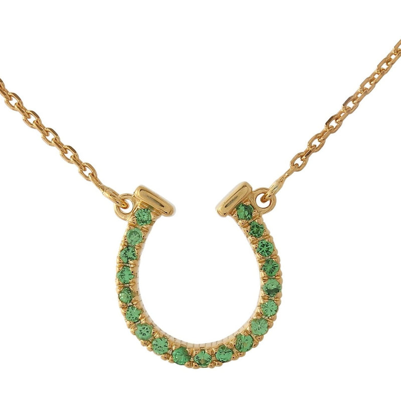BK Signature Horseshoe Collection Yellow Gold Necklace with Tsavorite