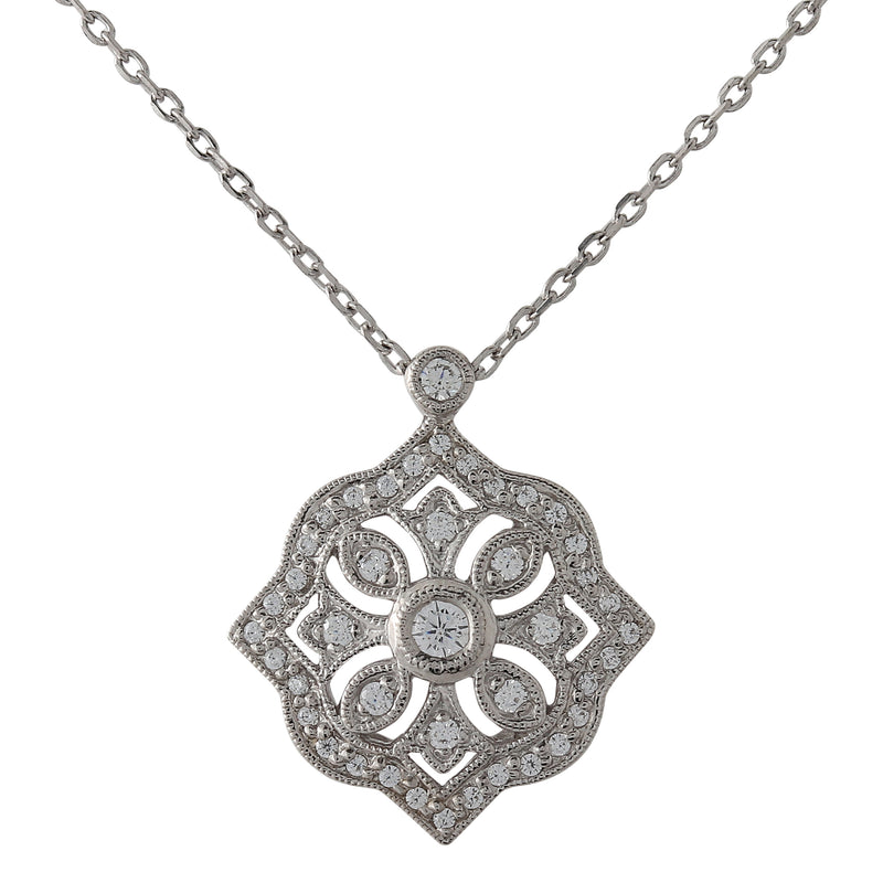 All Diamond and White Gold Pendant