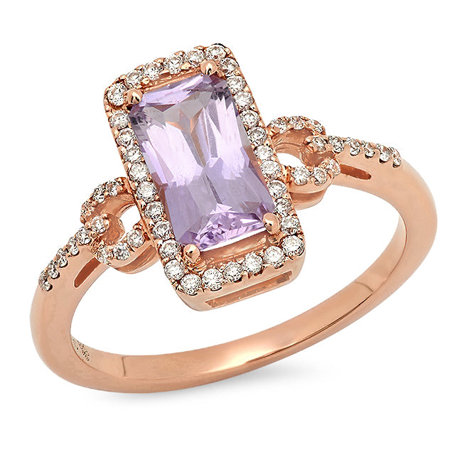 Diamond & Morganite Emerald Cut Mount Ring