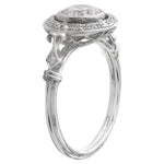 White Gold Diamond Halo Ring Semi-Mount to 6.0RD Center