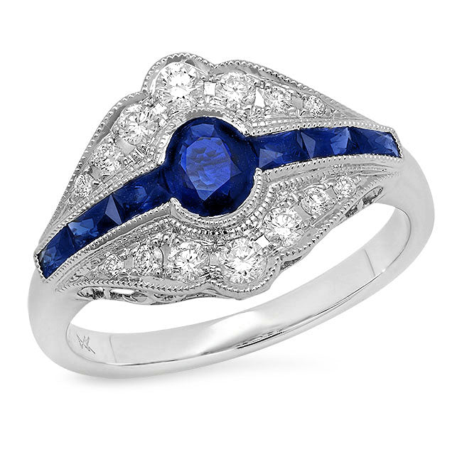 Sapphire & Diamond Semi-Mount Ring