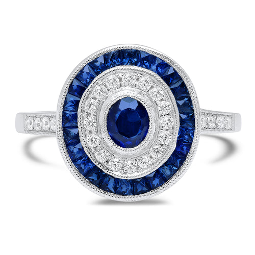 Sapphire & Diamond Semi-Mount Ring