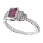 Vintage Inspired Diamond and Ruby Mount Ring