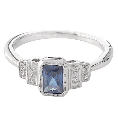 Vintage Inspired Diamond and Sapphire Mount Ring
