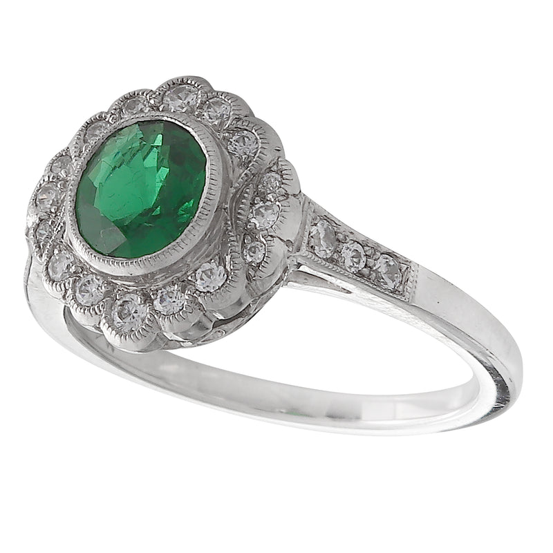 Diamond & Emerald Mount Ring