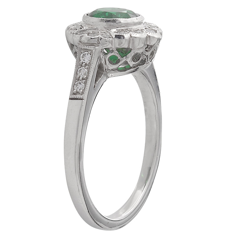 Diamond & Emerald Mount Ring