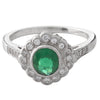 Diamond & Emerald Mount Ring