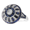 Art Deco Inspired Diamond & Sapphire Semi-Mount Ring