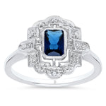 Vintage Inspired Diamond & Sapphire Semi-Mount Ring