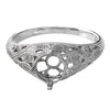 Vintage Inspired Diamond Engagement Semi-Mount Ring