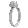 Diamond Halo Engagement Semi-Mount with Matching Diamond Band