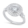 Diamond Halo Engagement Semi-Mount Ring