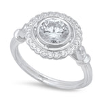 Diamond Halo Engagement Semi-Mount Ring