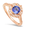 Vintage Inspired Diamond & Tanzanite Center Mount Ring