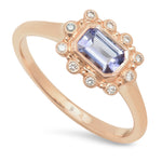 Emerald Cut Tanzanite & Diamond Mount Ring