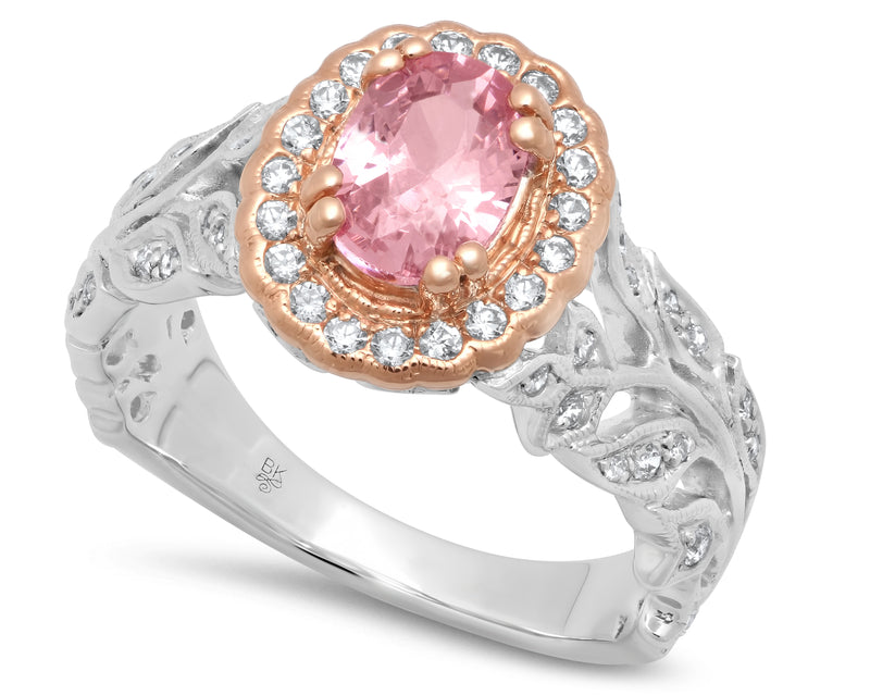 Diamond & Morganite Mount Center Ring