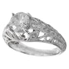 Vintage Inspired Round Engagement Semi-Mount Ring