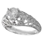 Vintage Inspired Round Engagement Semi-Mount Ring
