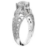 Vintage Inspired Round Engagement Semi-Mount Ring
