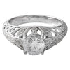 Vintage Inspired Round Engagement Semi-Mount Ring