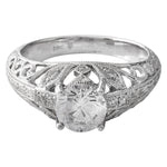 Vintage Inspired Round Engagement Semi-Mount Ring