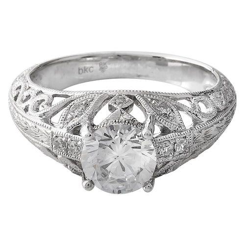 Vintage Inspired Round Engagement Semi-Mount Ring