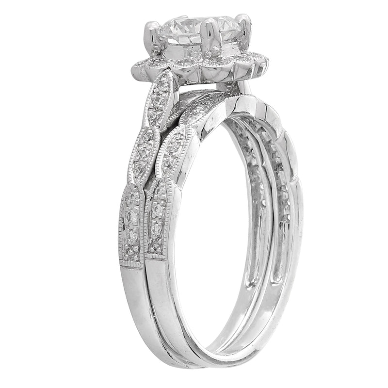 Diamond Band & Halo Engagement Semi-Mount Set