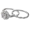 Floral Diamond Halo Engagement Semi-Mount Set